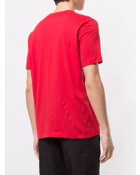 rotes bedrucktes T-Shirt mit einem Rundhalsausschnitt von CK Calvin Klein