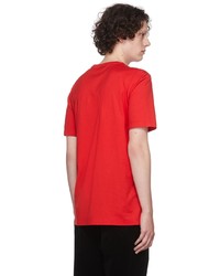 rotes bedrucktes T-Shirt mit einem Rundhalsausschnitt von Salvatore Ferragamo