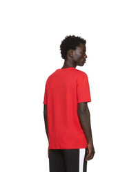 rotes bedrucktes T-Shirt mit einem Rundhalsausschnitt von Valentino