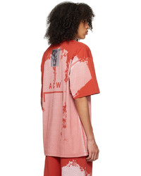 rotes bedrucktes T-Shirt mit einem Rundhalsausschnitt von A-Cold-Wall*
