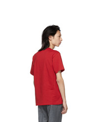 rotes bedrucktes T-Shirt mit einem Rundhalsausschnitt von Kenzo