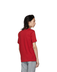 rotes bedrucktes T-Shirt mit einem Rundhalsausschnitt von Kenzo