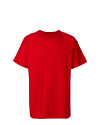 rotes bedrucktes T-Shirt mit einem Rundhalsausschnitt von Represent