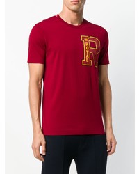 rotes bedrucktes T-Shirt mit einem Rundhalsausschnitt von Dolce & Gabbana