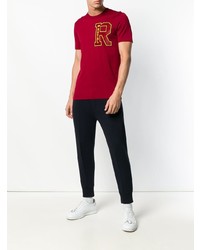 rotes bedrucktes T-Shirt mit einem Rundhalsausschnitt von Dolce & Gabbana