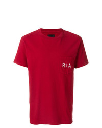 rotes bedrucktes T-Shirt mit einem Rundhalsausschnitt von RtA