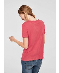 rotes bedrucktes T-Shirt mit einem Rundhalsausschnitt von S.OLIVER RED LABEL