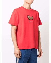 rotes bedrucktes T-Shirt mit einem Rundhalsausschnitt von Jacquemus