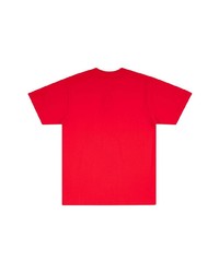 rotes bedrucktes T-Shirt mit einem Rundhalsausschnitt von A Bathing Ape