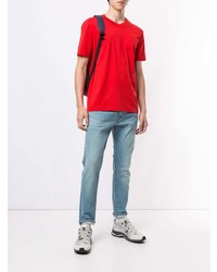 rotes bedrucktes T-Shirt mit einem Rundhalsausschnitt von CK Calvin Klein