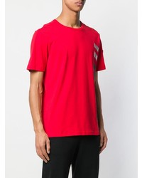 rotes bedrucktes T-Shirt mit einem Rundhalsausschnitt von Rossignol