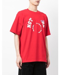 rotes bedrucktes T-Shirt mit einem Rundhalsausschnitt von Seven By Seven