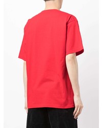 rotes bedrucktes T-Shirt mit einem Rundhalsausschnitt von Seven By Seven