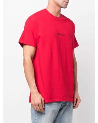 rotes bedrucktes T-Shirt mit einem Rundhalsausschnitt von F.A.M.T.