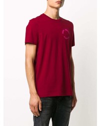 rotes bedrucktes T-Shirt mit einem Rundhalsausschnitt von Diesel