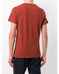 rotes bedrucktes T-Shirt mit einem Rundhalsausschnitt von Kent & Curwen