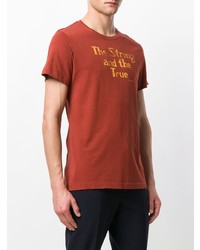 rotes bedrucktes T-Shirt mit einem Rundhalsausschnitt von Kent & Curwen