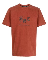 rotes bedrucktes T-Shirt mit einem Rundhalsausschnitt von Stolen Girlfriends Club
