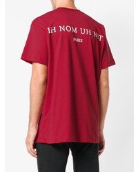 rotes bedrucktes T-Shirt mit einem Rundhalsausschnitt von Ih Nom Uh Nit