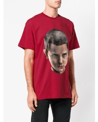 rotes bedrucktes T-Shirt mit einem Rundhalsausschnitt von Ih Nom Uh Nit