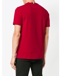 rotes bedrucktes T-Shirt mit einem Rundhalsausschnitt von Hilfiger Collection