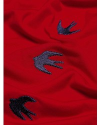 rotes bedrucktes T-Shirt mit einem Rundhalsausschnitt von McQ Alexander McQueen