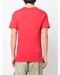 rotes bedrucktes T-Shirt mit einem Rundhalsausschnitt von Nike