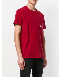 rotes bedrucktes T-Shirt mit einem Rundhalsausschnitt von RtA