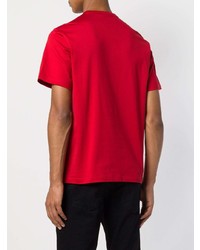 rotes bedrucktes T-Shirt mit einem Rundhalsausschnitt von Golden Goose Deluxe Brand