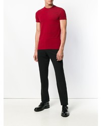 rotes bedrucktes T-Shirt mit einem Rundhalsausschnitt von Emporio Armani