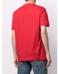 rotes bedrucktes T-Shirt mit einem Rundhalsausschnitt von Emporio Armani