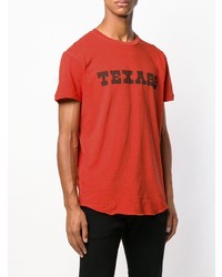 rotes bedrucktes T-Shirt mit einem Rundhalsausschnitt von DSQUARED2