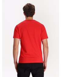 rotes bedrucktes T-Shirt mit einem Rundhalsausschnitt von Kenzo