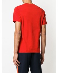 rotes bedrucktes T-Shirt mit einem Rundhalsausschnitt von Kenzo