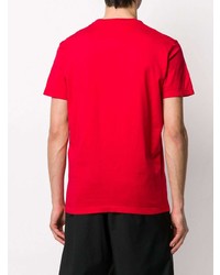 rotes bedrucktes T-Shirt mit einem Rundhalsausschnitt von DSQUARED2