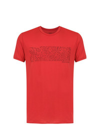 rotes bedrucktes T-Shirt mit einem Rundhalsausschnitt von Track & Field