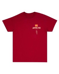 rotes bedrucktes T-Shirt mit einem Rundhalsausschnitt von Travis Scott Astroworld