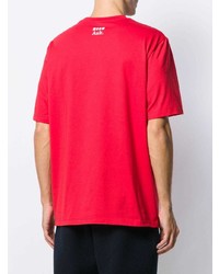 rotes bedrucktes T-Shirt mit einem Rundhalsausschnitt von MSGM