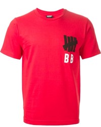 rotes bedrucktes T-Shirt mit einem Rundhalsausschnitt von Undefeated