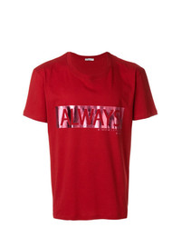 rotes bedrucktes T-Shirt mit einem Rundhalsausschnitt von Valentino