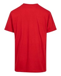 rotes bedrucktes T-Shirt mit einem Rundhalsausschnitt von Supreme