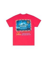 rotes bedrucktes T-Shirt mit einem Rundhalsausschnitt von Travis Scott Astroworld