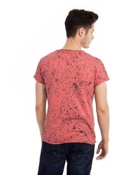 rotes bedrucktes T-Shirt mit einem Rundhalsausschnitt von WAY OF GLORY