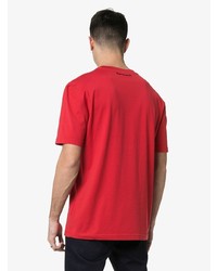 rotes bedrucktes T-Shirt mit einem Rundhalsausschnitt von Calvin Klein 205W39nyc