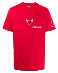 rotes bedrucktes T-Shirt mit einem Rundhalsausschnitt von Zadig & Voltaire