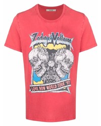 rotes bedrucktes T-Shirt mit einem Rundhalsausschnitt von Zadig & Voltaire