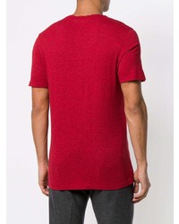 rotes bedrucktes T-Shirt mit einem Rundhalsausschnitt von Zadig & Voltaire