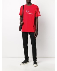 rotes bedrucktes T-Shirt mit einem Rundhalsausschnitt von Zadig & Voltaire