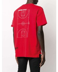 rotes bedrucktes T-Shirt mit einem Rundhalsausschnitt von Zadig & Voltaire