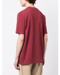 rotes bedrucktes T-Shirt mit einem Rundhalsausschnitt von PS Paul Smith